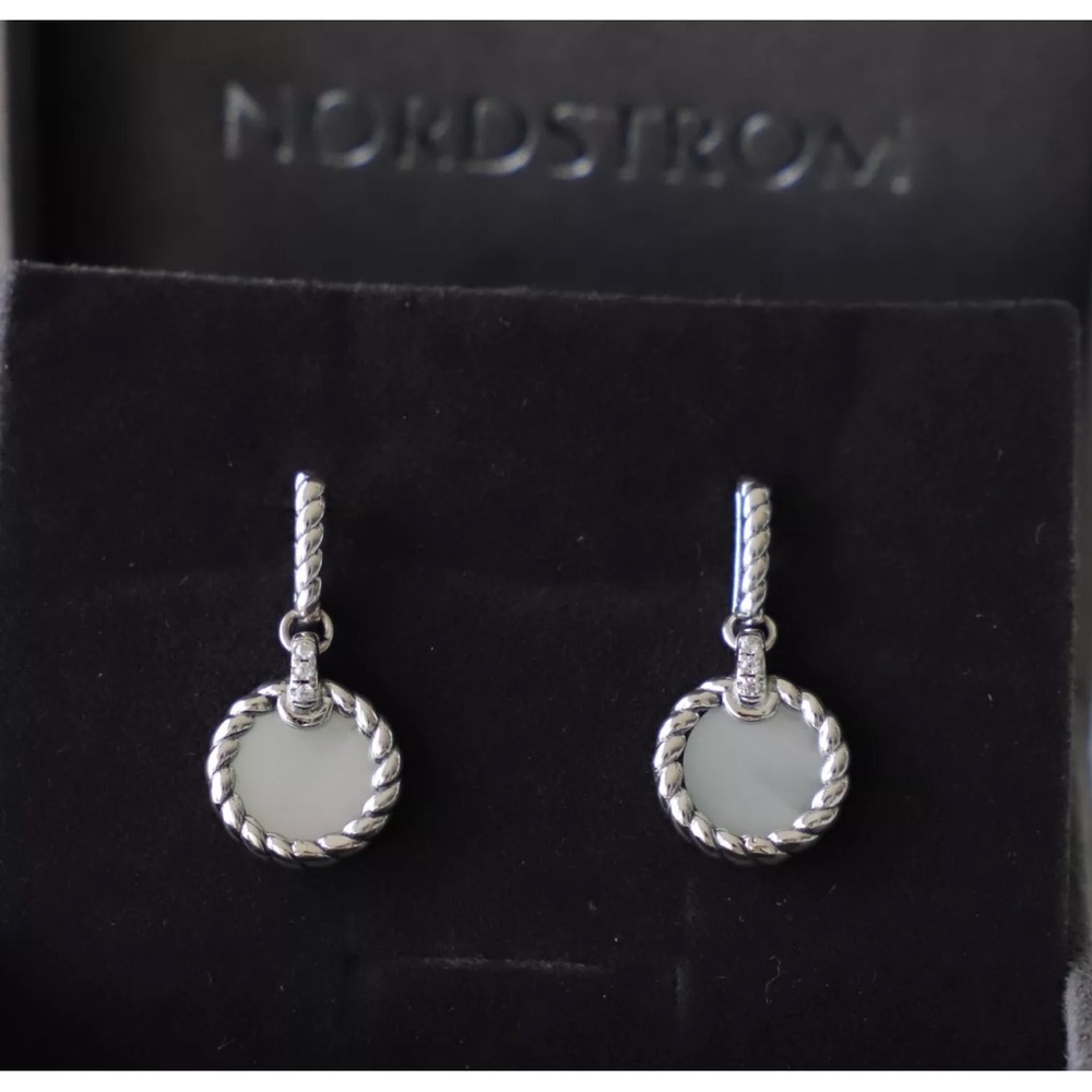 David Yurman Elements Mother of Pearl/Diamond Earrings